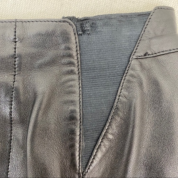 ALAIA Paris Vintage Black Leather Pencil Skirt Size 38